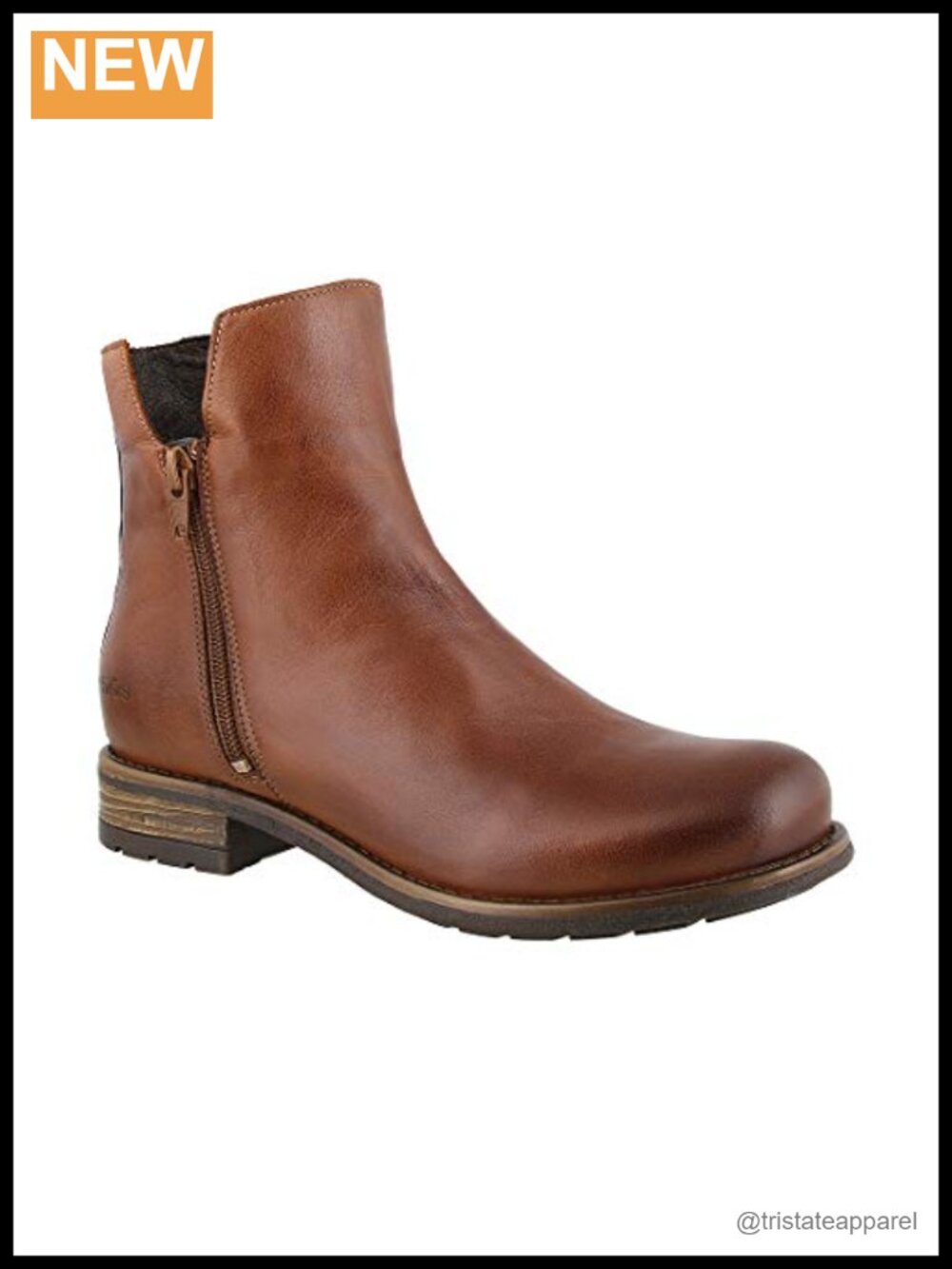 Taos Women's Ankle Bootie Leather Zip Cognac
